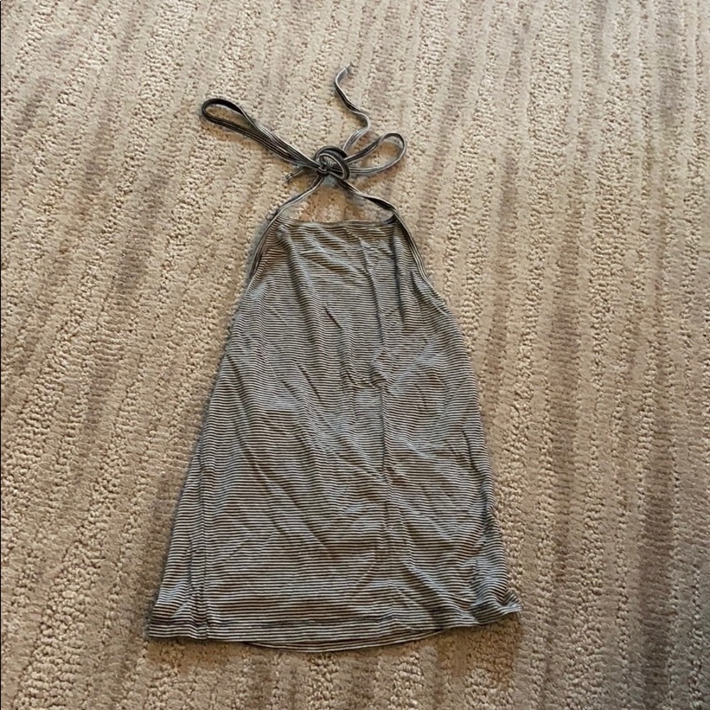 black and white american eagle haltered crop top